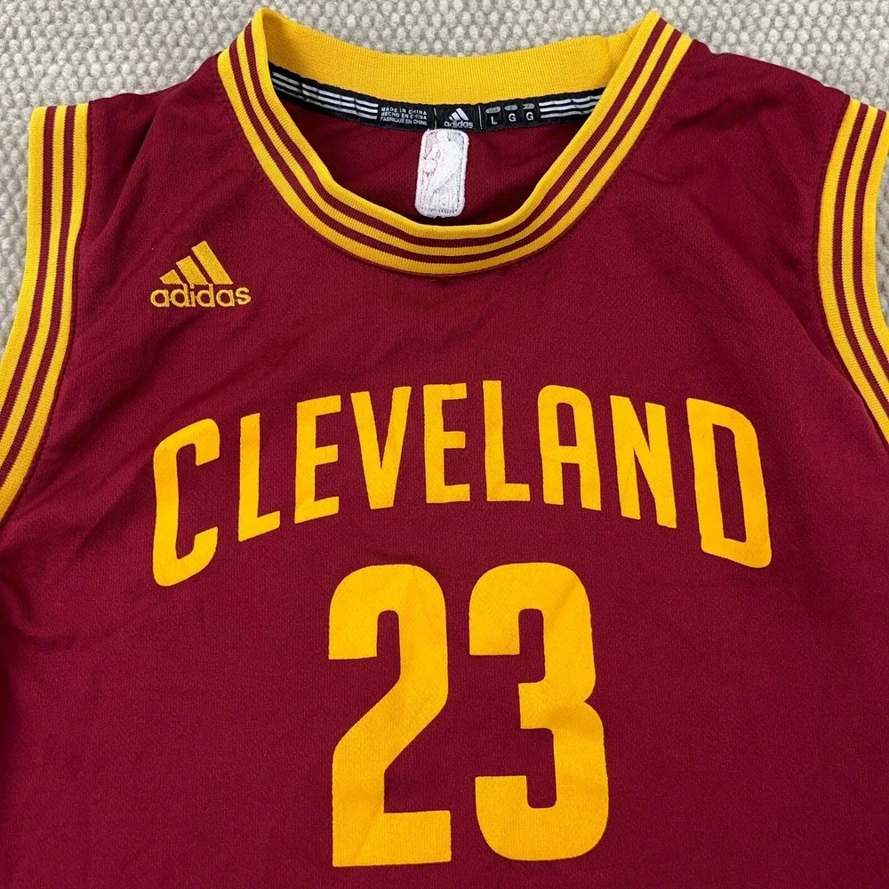 Cleveland Cavaliers LeBron James‎ Jersey Youth Large Maroon Yellow Adidas Boys *